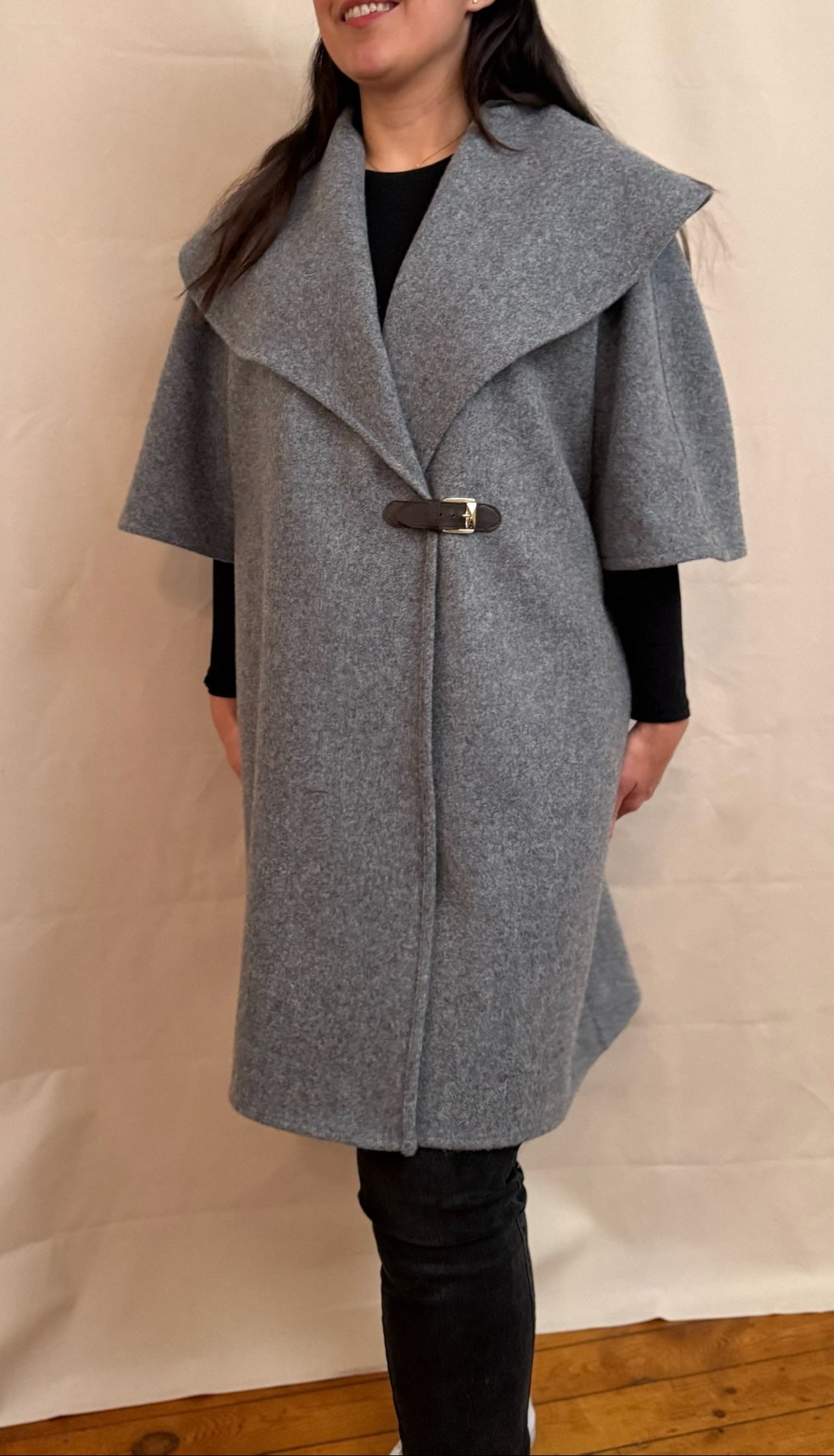 The Mabel Coat - Mid Sleeve Shawl Collar - Thicker Wool