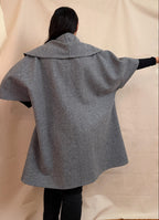 The Mabel Coat - Mid Sleeve Shawl Collar - Thicker Wool