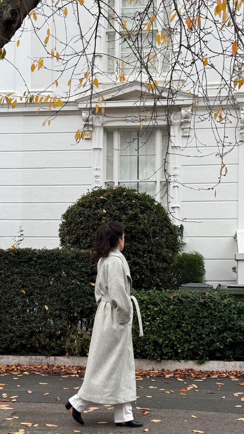 Waterfall Collar Maxi Wool Coat