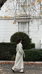 Waterfall Collar Maxi Wool Coat