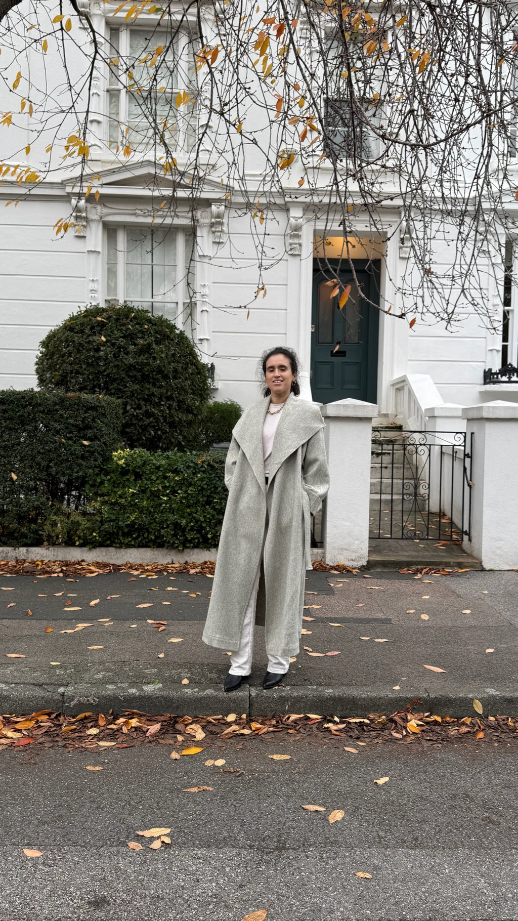 Waterfall Collar Maxi Wool Coat