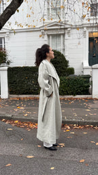 Waterfall Collar Maxi Wool Coat