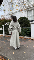 Waterfall Collar Maxi Wool Coat